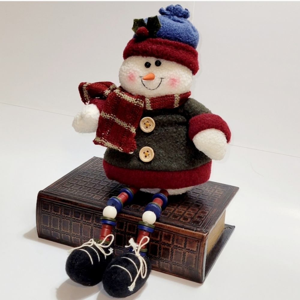 New Shelf Sitter Snowman, ⛄️Plush with Bead & Button Legs, Christmas